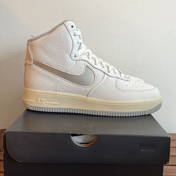 Nike Air Force 1 High Sculpt White Silver US Women 9/UK 6.5/EU 40.5(DC3590-101) - Picture 6 of 12